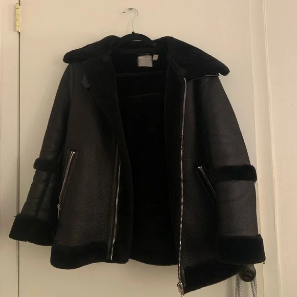 ASOS Petite Black Aviator Jacket - Size 00 - Picture 3 of 3